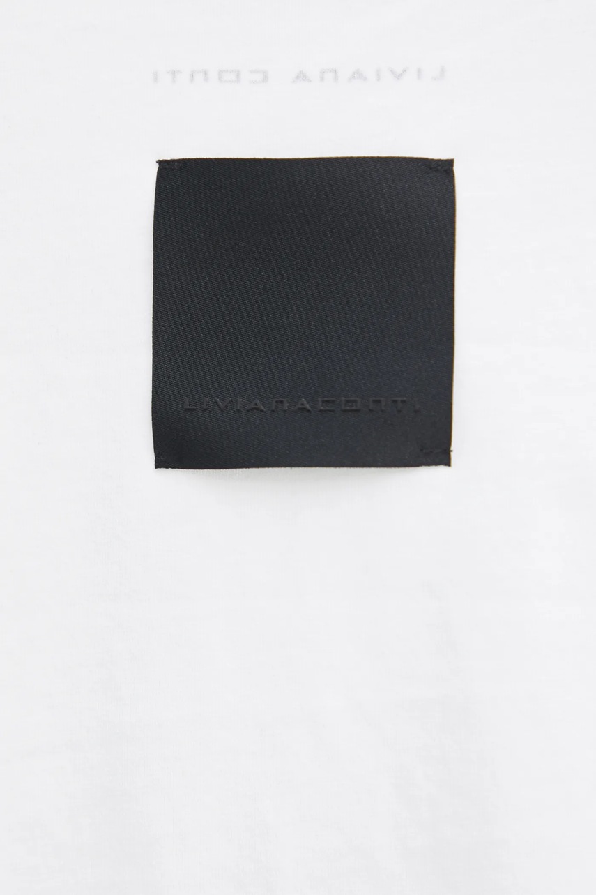 Βαμβακερό μπλουζάκι Liviana Conti γυναικείο, χρώμα: άσπρο, F5SW69 φωτογραφία