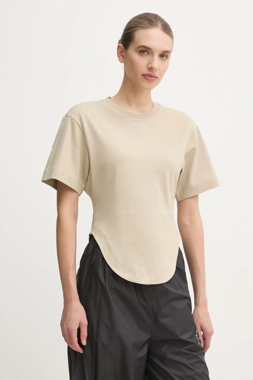 Levně Tričko adidas by Stella McCartney béžová barva, JJ2552