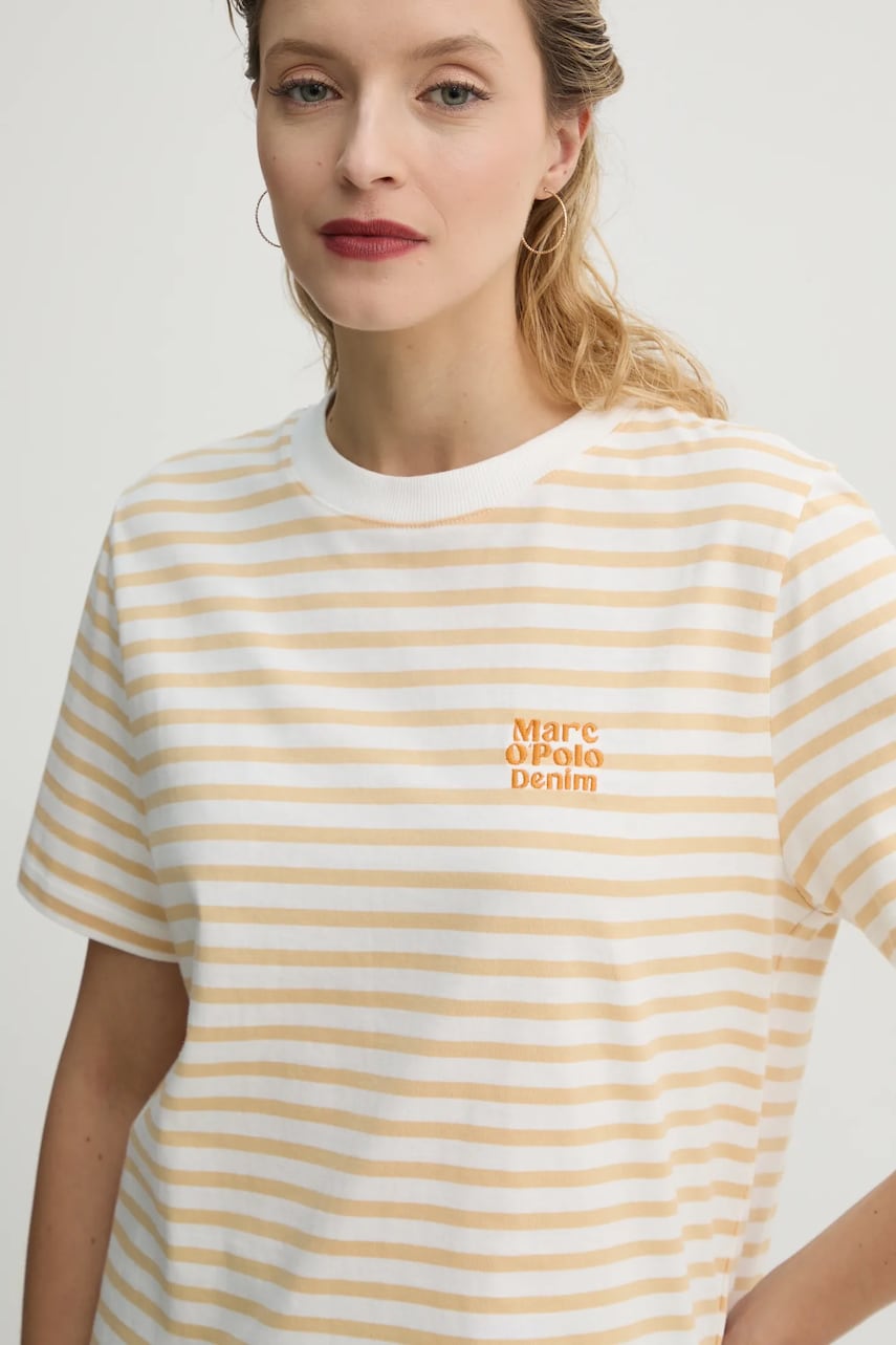 Marc O'Polo tricou din bumbac femei, culoarea alb, 5000005953 Marc O'Polo tricou din bumbac femei, culoarea alb, 5000005953