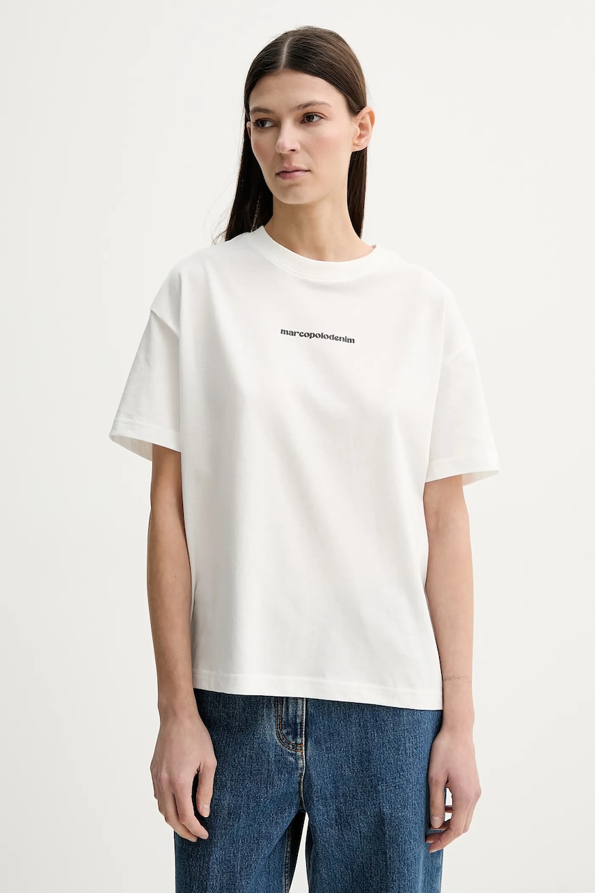 Marc O'Polo tricou din bumbac femei, culoarea alb, 5000006003 Marc O'Polo tricou din bumbac femei, culoarea alb, 5000006003