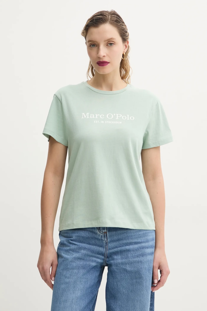 Marc O'Polo tricou din bumbac femei, culoarea verde, 502229351055 Marc O'Polo tricou din bumbac femei, culoarea verde, 502229351055