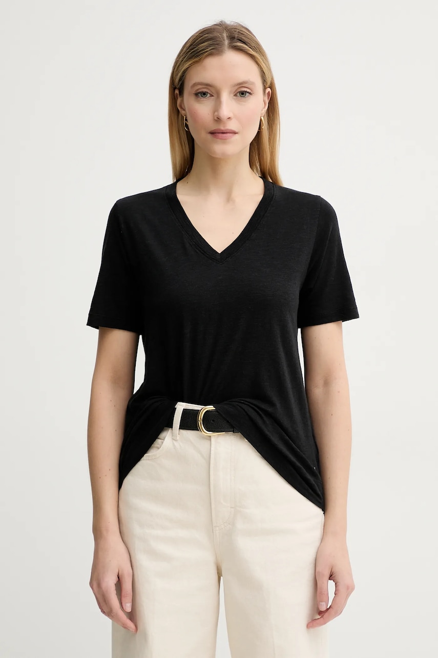 Marc O'Polo tricou femei, culoarea negru, 503212151381