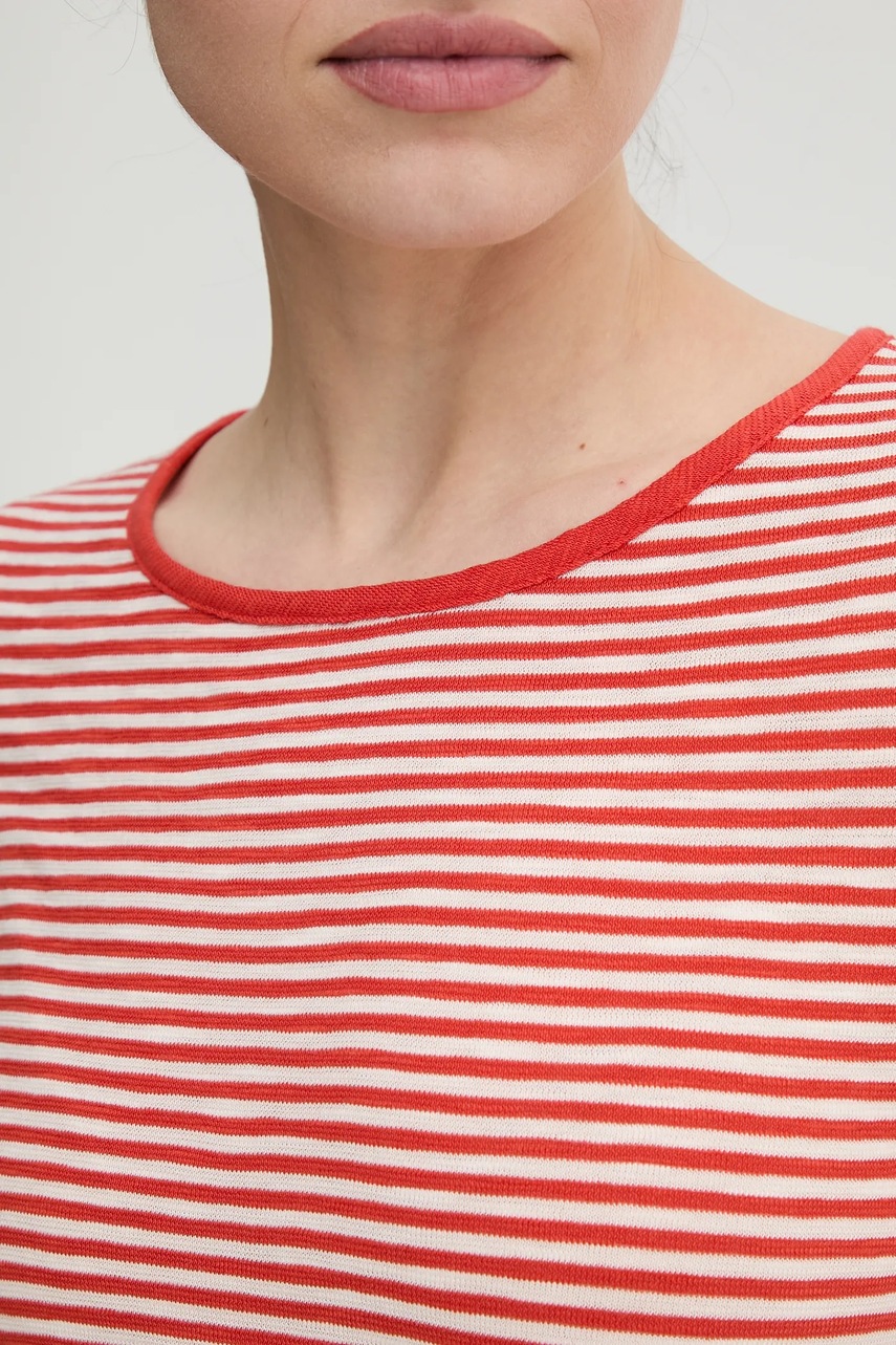 Βαμβακερό μπλουζάκι Marc O'Polo γυναικείο, χρώμα: κόκκινο, 503219651101 φωτογραφία