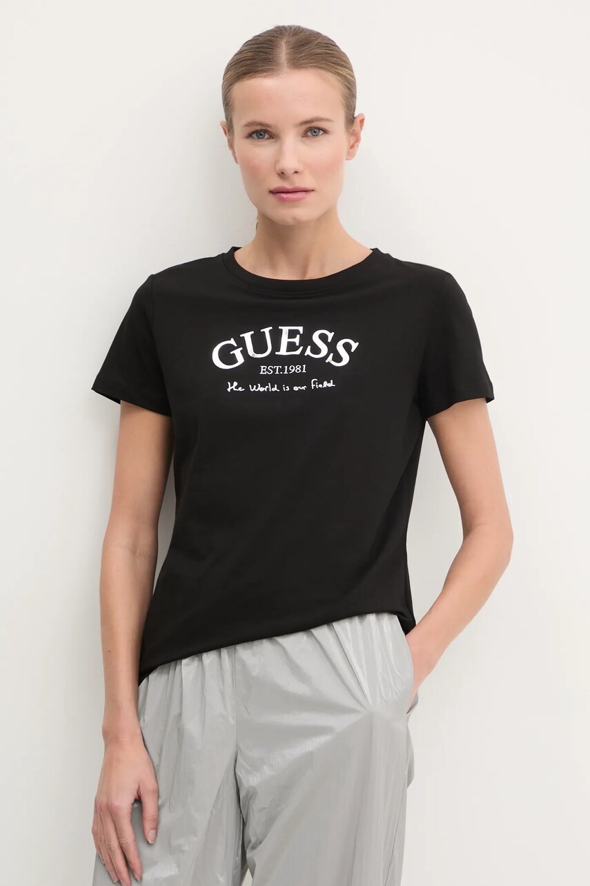 Levně Tričko Guess MARGOT černá barva, V5RI16 J1314