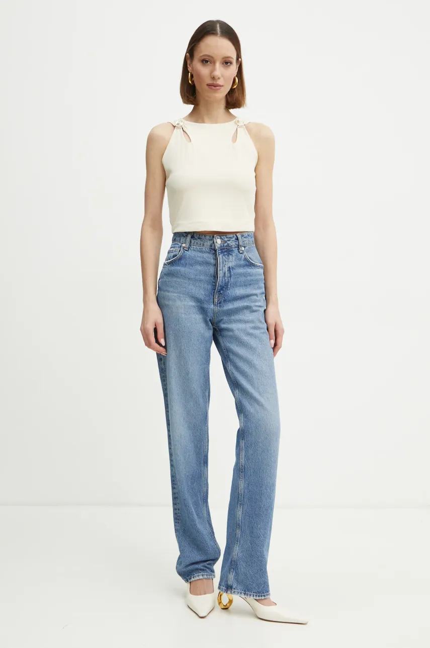 Блузка Guess жіноча колір бежевий з аплікацією W5RP13 KAQL2