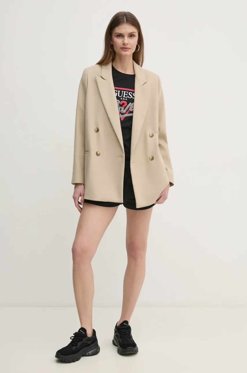 Хлопковая футболка Guess женская цвет чёрный W5RI10 I3Z14 Хлопковая футболка Guess женская цвет чёрный W5RI10 I3Z14