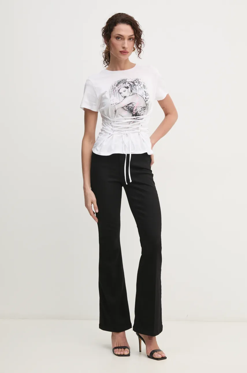 Хлопковая футболка Guess женская цвет белый W5RI32 K9RM1 Хлопковая футболка Guess женская цвет белый W5RI32 K9RM1
