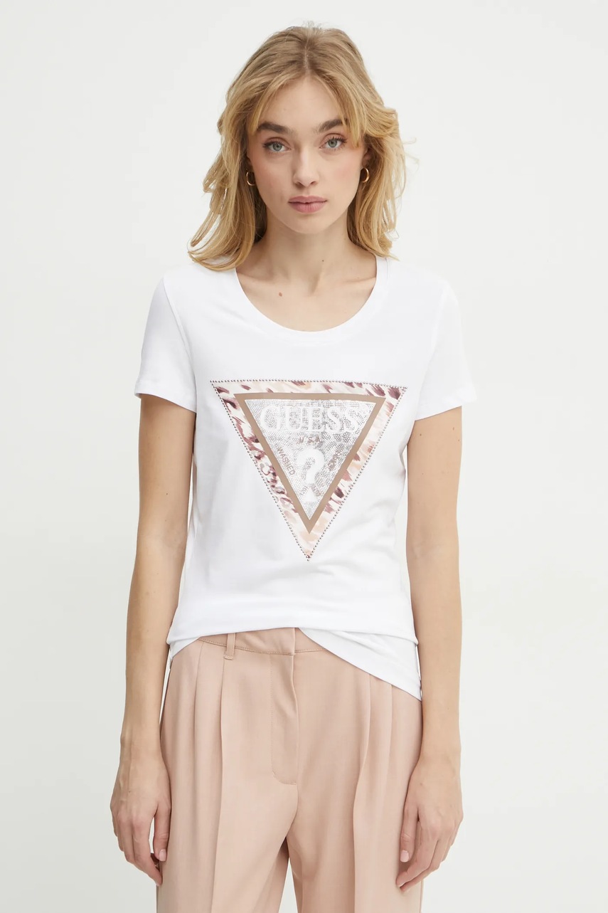 Levně Tričko Guess bílá barva, W5RI22 J1314