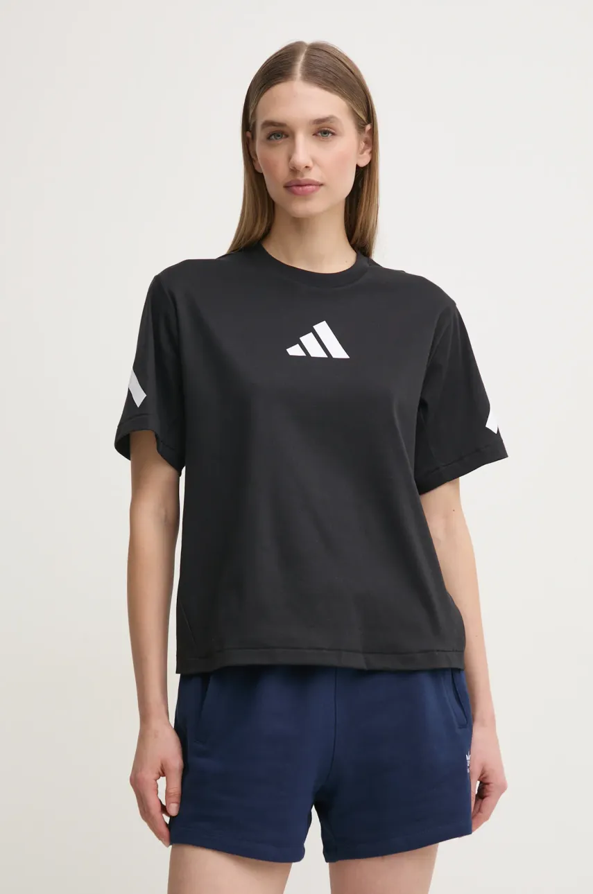 adidas tricou din bumbac Z.N.E. femei, culoarea negru, JJ4778