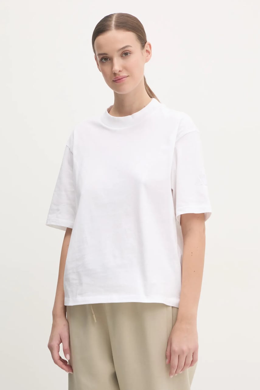 adidas tricou din bumbac Essentials femei, culoarea bej, JD9995