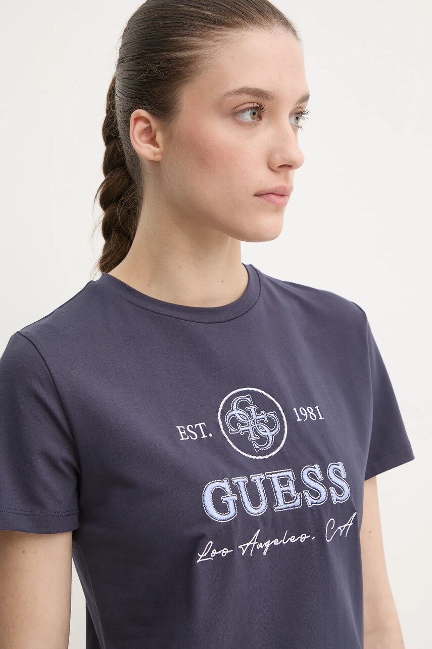 Levně Tričko Guess 4G tmavomodrá barva, V5RI05 J1314