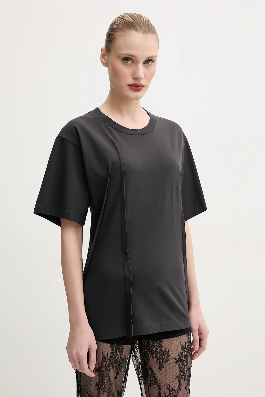 MM6 Maison Margiela tricou din bumbac femei, culoarea negru, S52GC0328