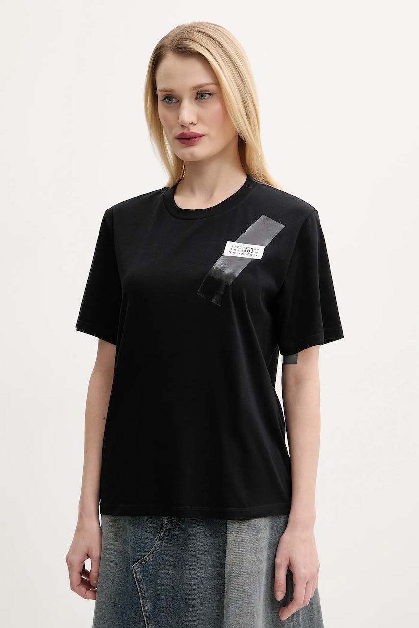 MM6 Maison Margiela tricou din bumbac femei, culoarea negru, S52GC0336 MM6 Maison Margiela tricou din bumbac femei, culoarea negru, S52GC0336