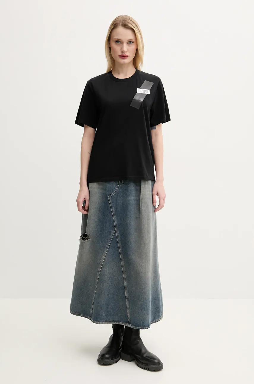 Хлопковая футболка MM6 Maison Margiela женская цвет чёрный S52GC0336 Хлопковая футболка MM6 Maison Margiela женская цвет чёрный S52GC0336