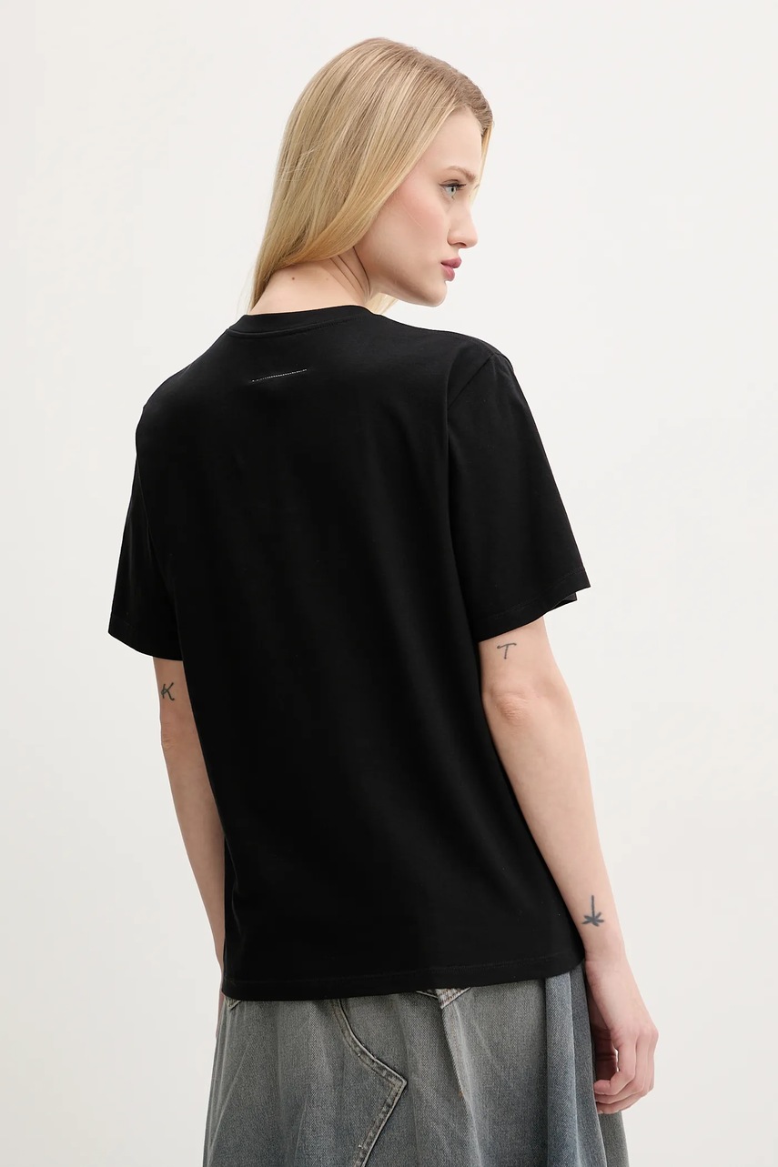 Бавовняна футболка MM6 Maison Margiela жіноча колір чорний S52GC0336 