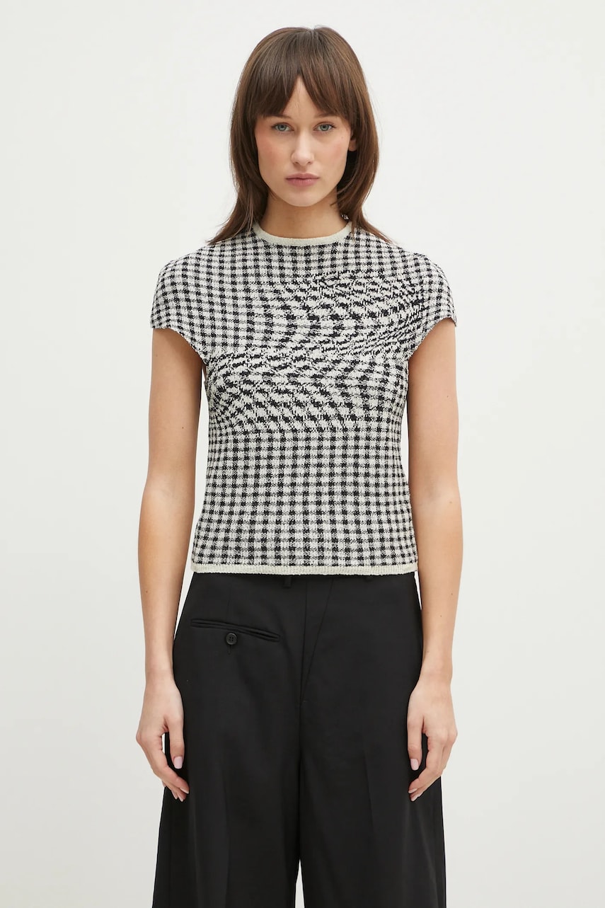 MM6 Maison Margiela bluza femei, culoarea bej, modelator, S52NC0346