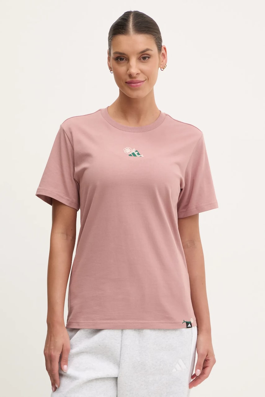 adidas tricou din bumbac W L MINI TEE femei, culoarea roz, JJ4084