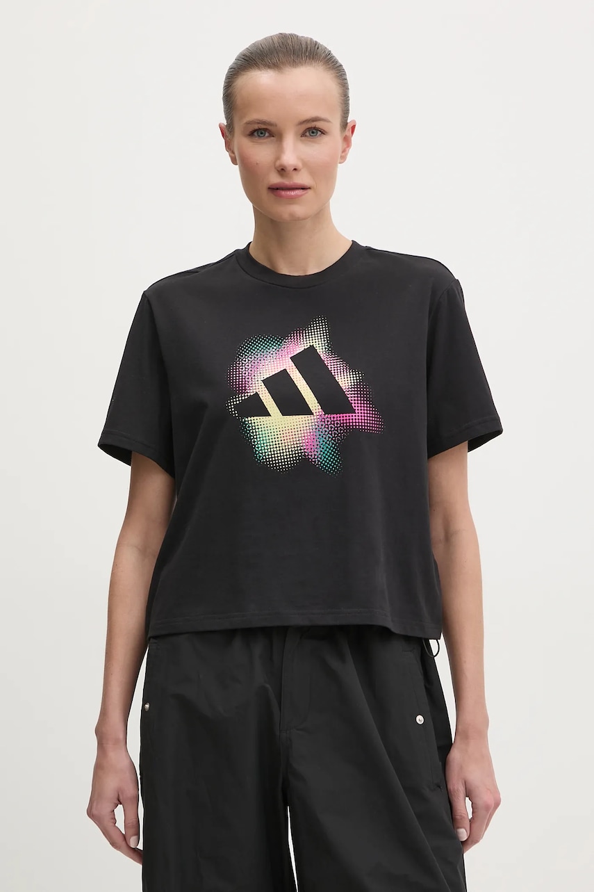 adidas tricou din bumbac W C DANCE T femei, culoarea negru, JJ4133 adidas tricou din bumbac W C DANCE T femei, culoarea negru, JJ4133