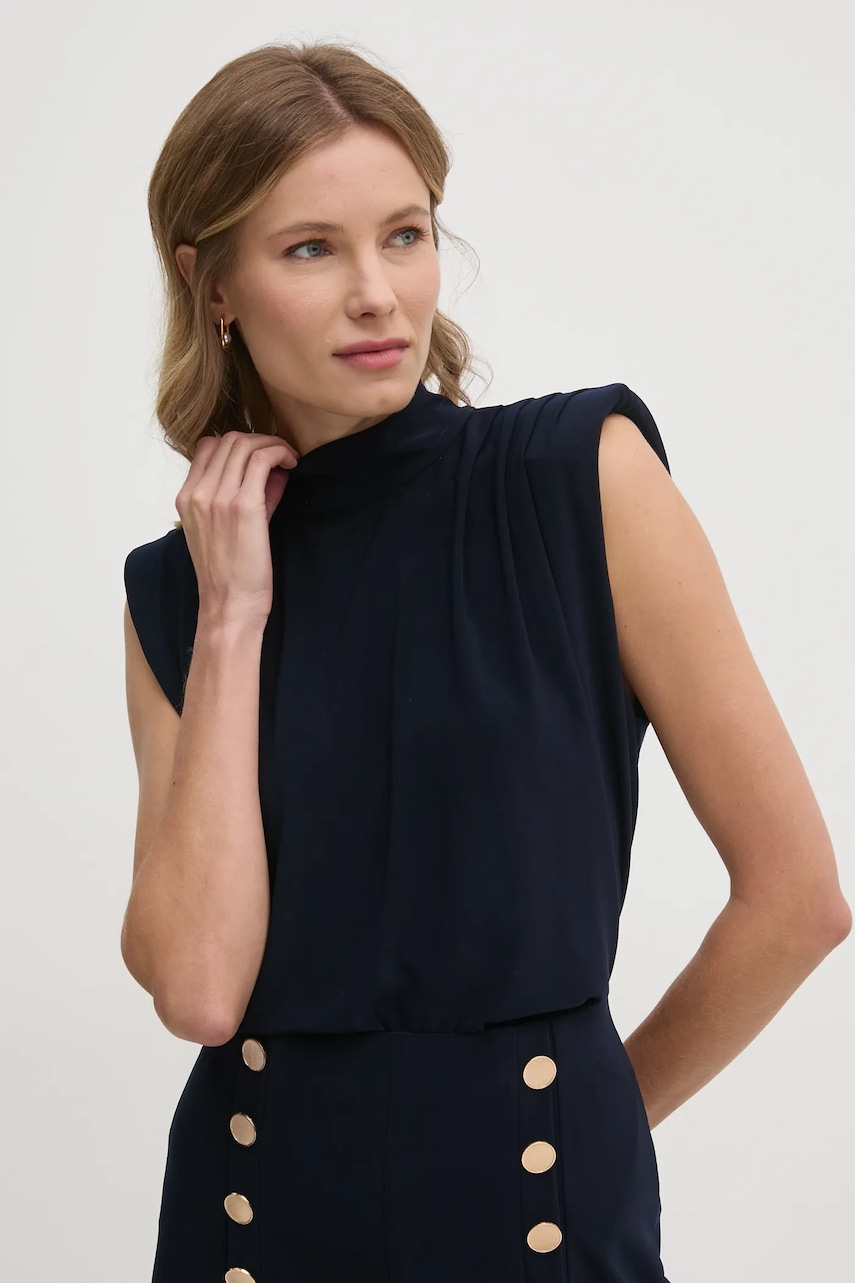 Joseph Ribkoff bluza femei, culoarea albastru marin, neted, 251022 Joseph Ribkoff bluza femei, culoarea albastru marin, neted, 251022