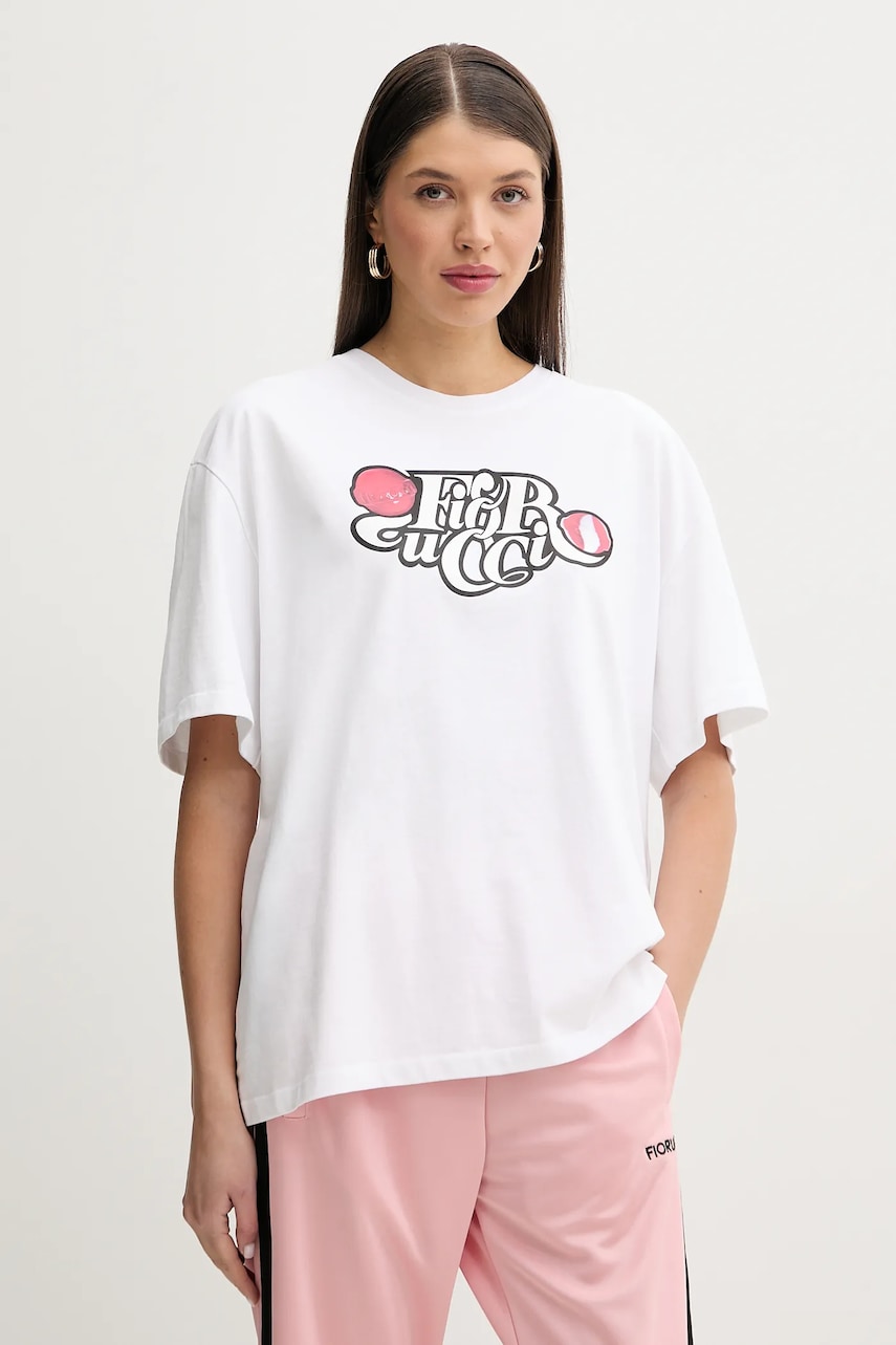Fiorucci tricou din bumbac Curly Lollipop Logo Boxy Fit T-Shirt femei, culoarea alb, U02SPTSH103CJ01WH10 Fiorucci tricou din bumbac Curly Lollipop Logo Boxy Fit T-Shirt femei, culoarea alb, U02SPTSH103CJ01WH10