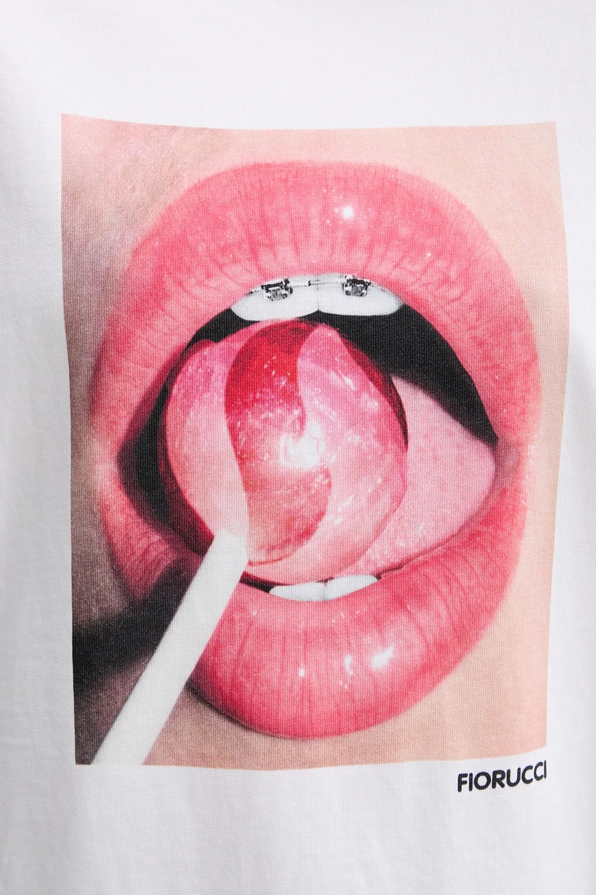 Βαμβακερό μπλουζάκι Fiorucci Lollipop Mouth Print Boxy T-Shirt φωτογραφία