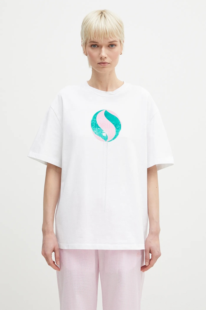 Bavlněné tričko Fiorucci Big Lollipop Print Boxy T-Shirt bílá barva, U02SPTSH103CJ01WH04