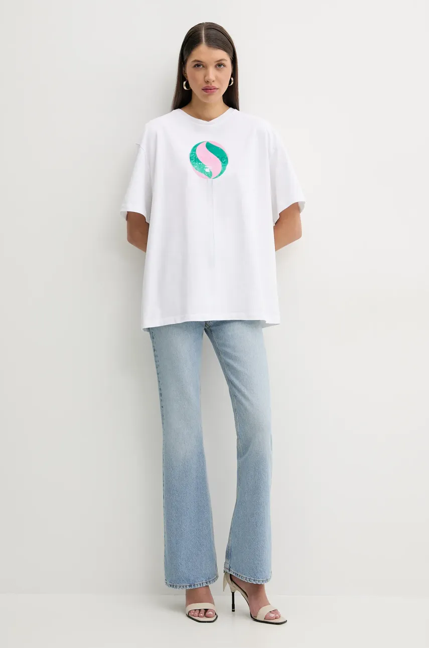 Хлопковая футболка Fiorucci Big Lollipop Print Boxy T-Shirt женская цвет белый U02SPTSH103CJ01WH04 Хлопковая футболка Fiorucci Big Lollipop Print Boxy T-Shirt женская цвет белый U02SPTSH103CJ01WH04
