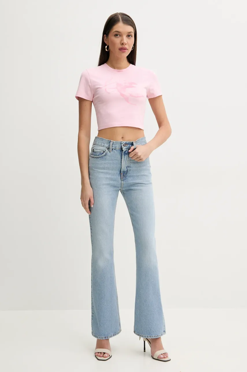 Хлопковая футболка Fiorucci Cupid Print Cropped T-Shirt женская цвет розовый W02SPTSH094CJ03PN02 Хлопковая футболка Fiorucci Cupid Print Cropped T-Shirt женская цвет розовый W02SPTSH094CJ03PN02