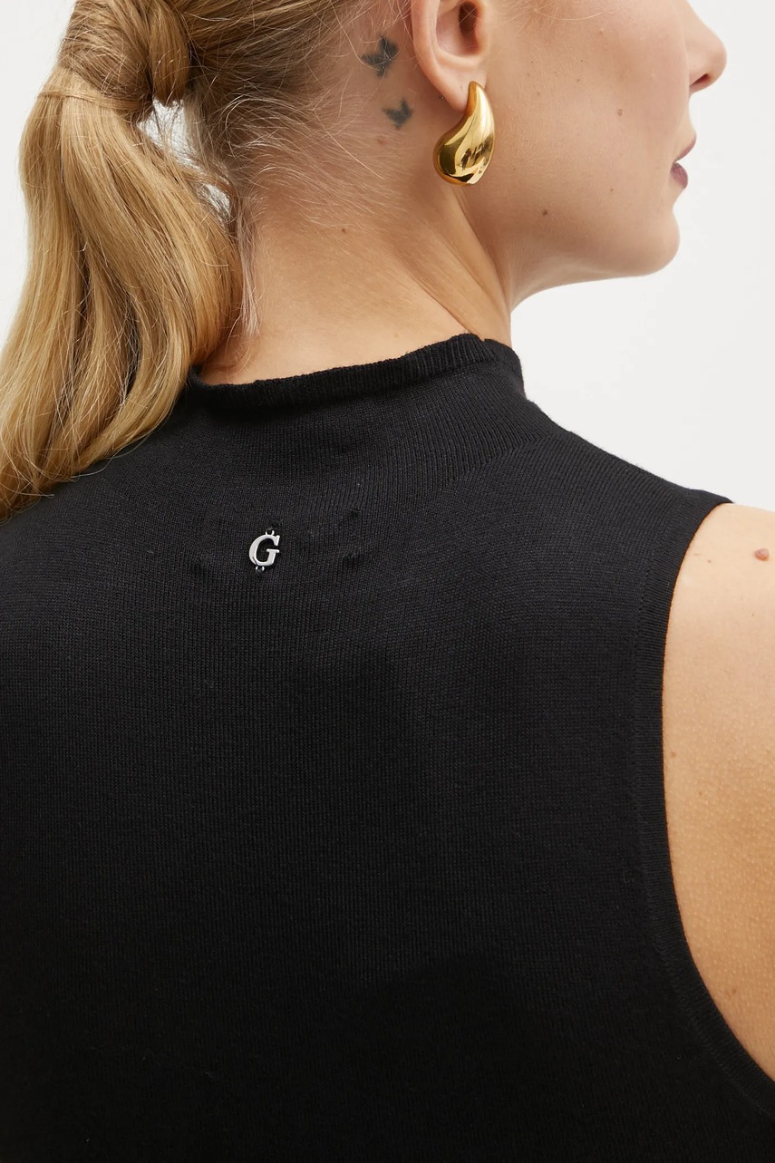 Γιλέκο Guess CALISTA χρώμα: μαύρο, W5RR33 Z2YK2 φωτογραφία