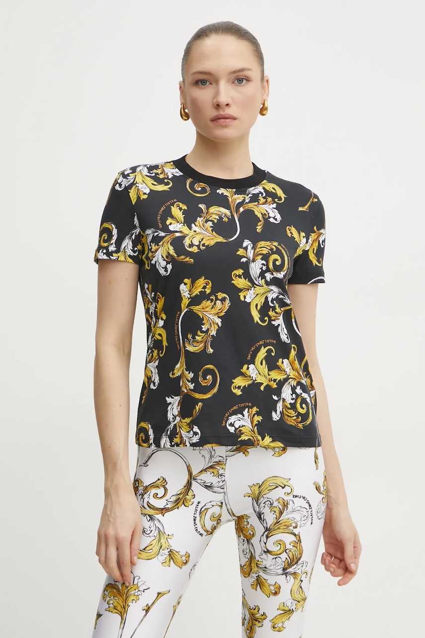 Versace Jeans Couture tricou femei, culoarea negru, 78HAH613 JS458