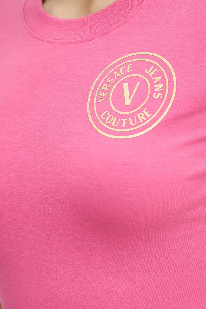 Футболка Versace Jeans Couture жіноча колір рожевий 78HAHT00 CJ03T 
