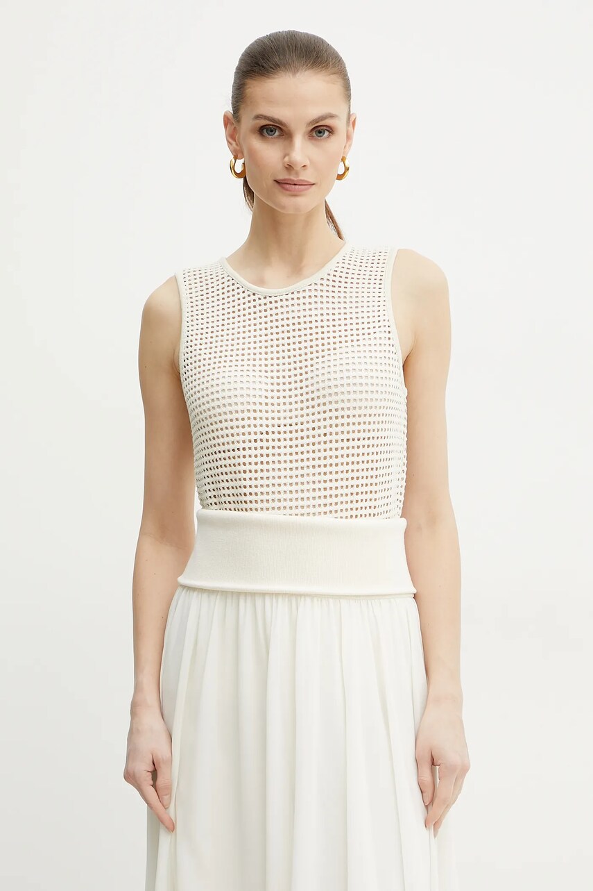 Marella bluza ETRA1 femei, culoarea bej, neted, 2513941144200