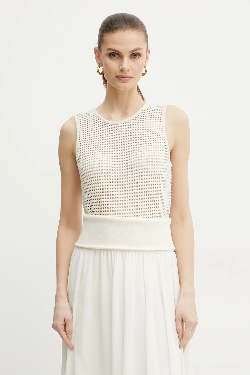 Marella bluza ETRA1 femei, culoarea bej, neted, 2513941144200