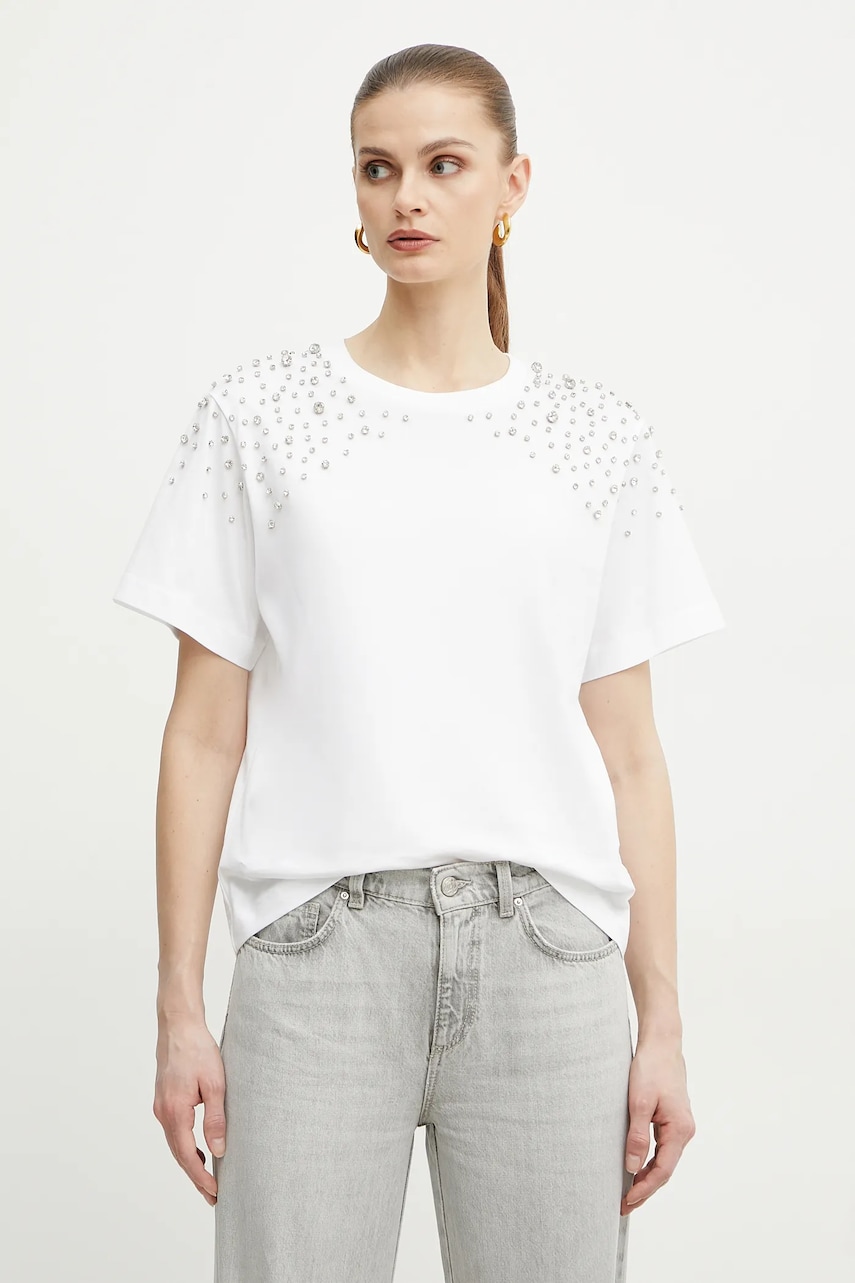 Marella tricou din bumbac FELUCA femei, culoarea alb, 2513971034200 Marella tricou din bumbac FELUCA femei, culoarea alb, 2513971034200