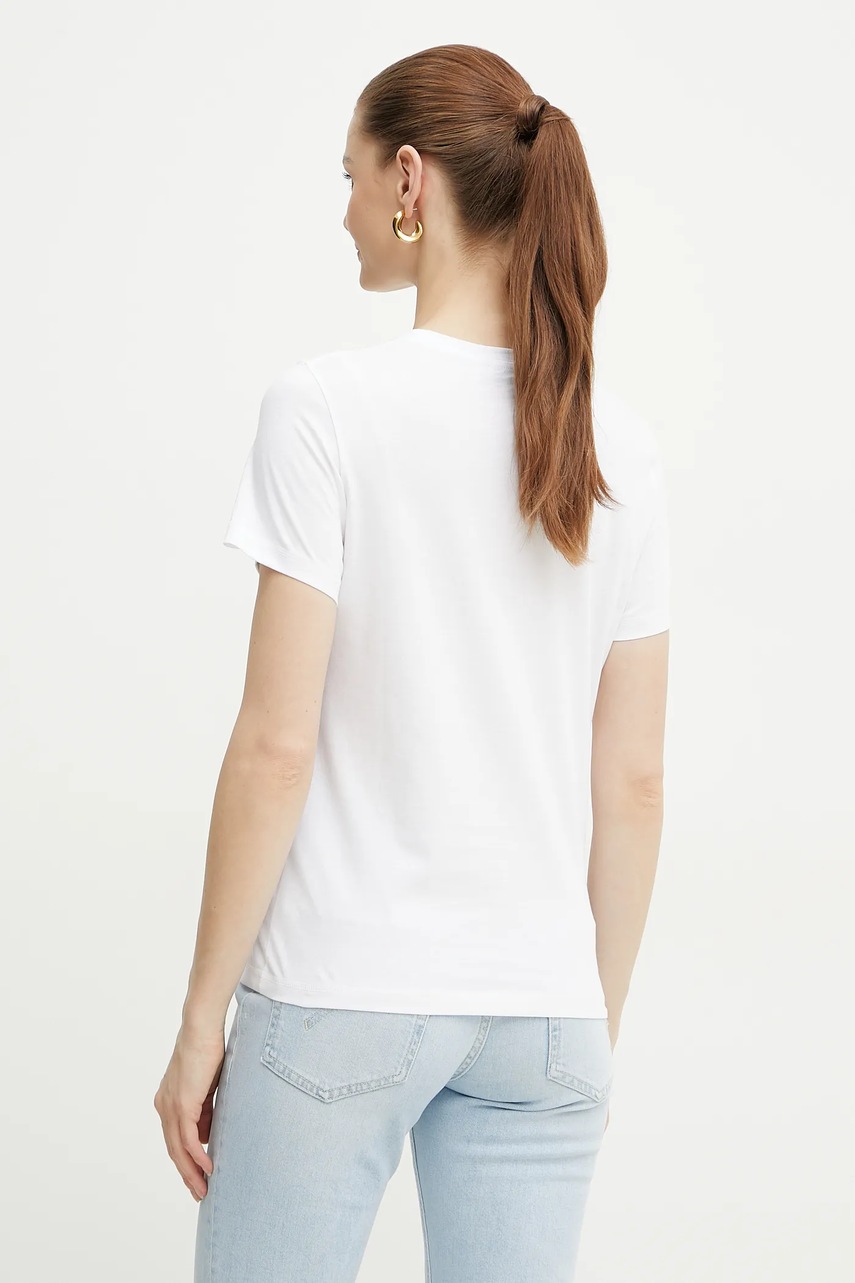 Βαμβακερό μπλουζάκι Marella CAUCASO γυναικείο, χρώμα: άσπρο, 2513971054200 φωτογραφία