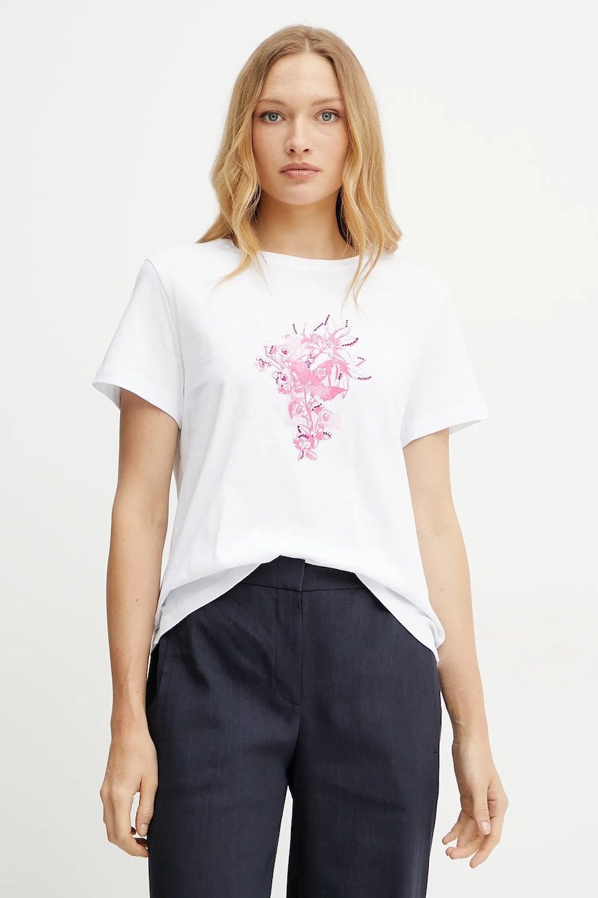 Marella tricou din bumbac Emme by Marella femei, culoarea alb, 2515971042200