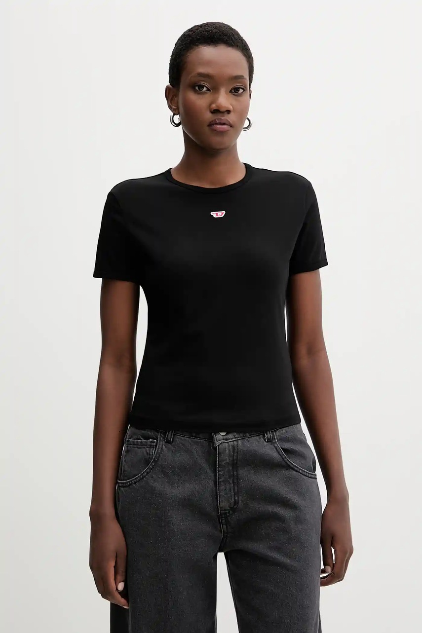 Diesel tricou din bumbac T-UNCUTIE-LONG-D T-SHIRT culoarea roz, A14962.0GRAI