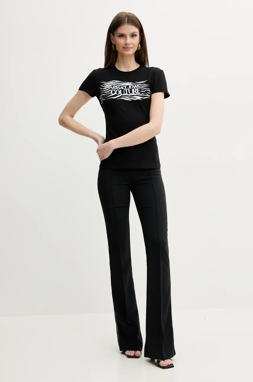 Футболка Versace Jeans Couture женская цвет чёрный 78HAH606 JS439 Футболка Versace Jeans Couture женская цвет чёрный 78HAH606 JS439