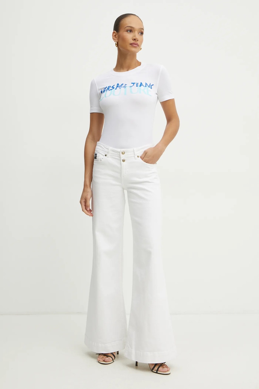Футболка Versace Jeans Couture женская цвет белый 78HAHE06 CJ02E Футболка Versace Jeans Couture женская цвет белый 78HAHE06 CJ02E