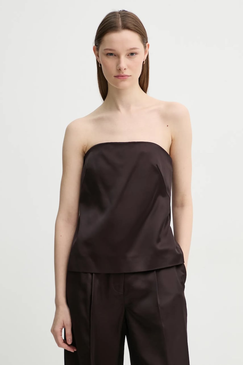 A.L.C. bluza femei, culoarea maro, neted, 5TOPS01769