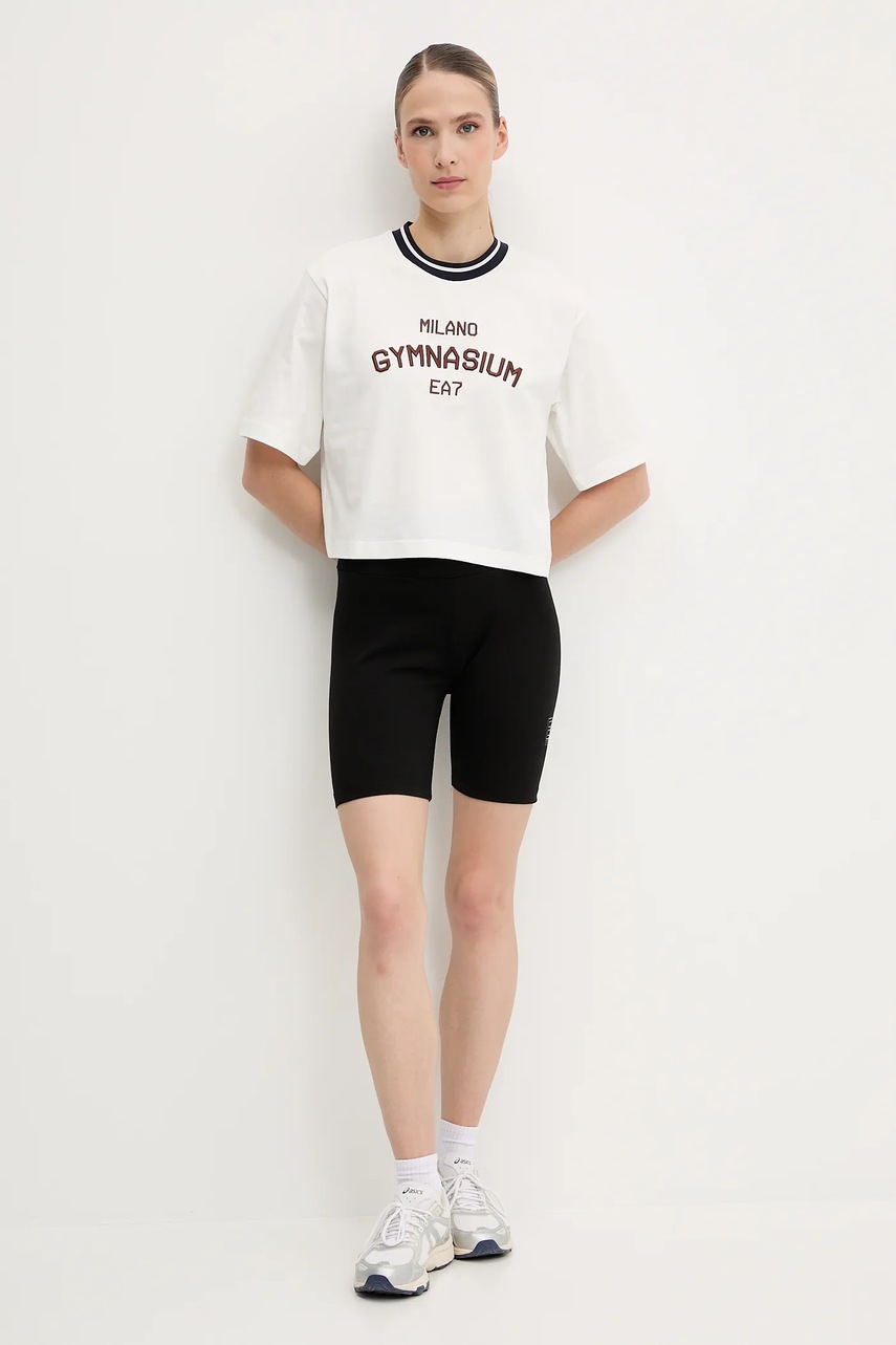 Хлопковая футболка EA7 Emporio Armani цвет белый AF13243.7W000148