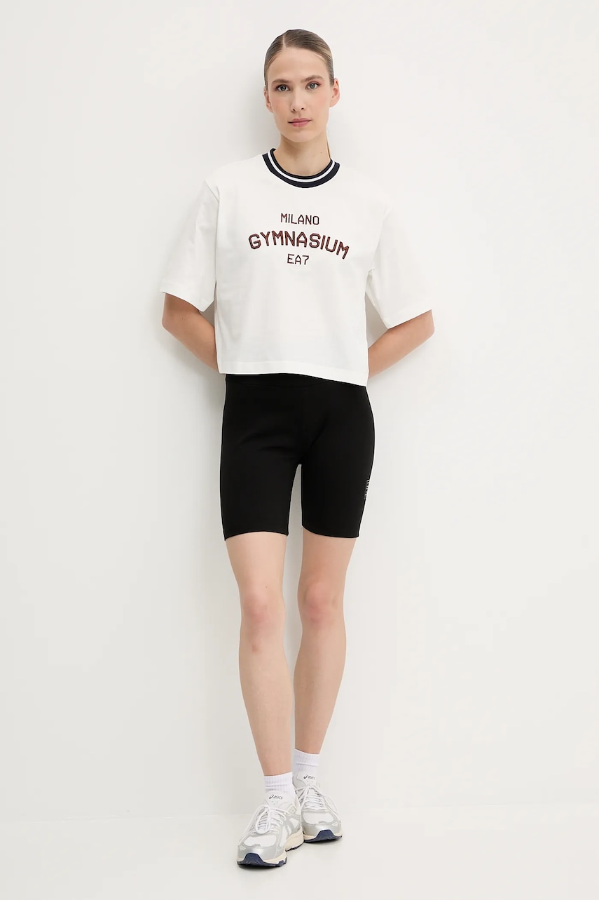 Хлопковая футболка EA7 Emporio Armani цвет белый AF13243.7W000148 Хлопковая футболка EA7 Emporio Armani цвет белый AF13243.7W000148