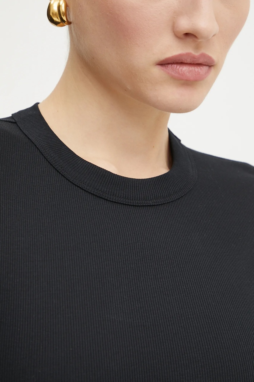 Βαμβακερό μπλουζάκι Ivy Oak γυναικείο, χρώμα: μαύρο, IO1100X2351 φωτογραφία