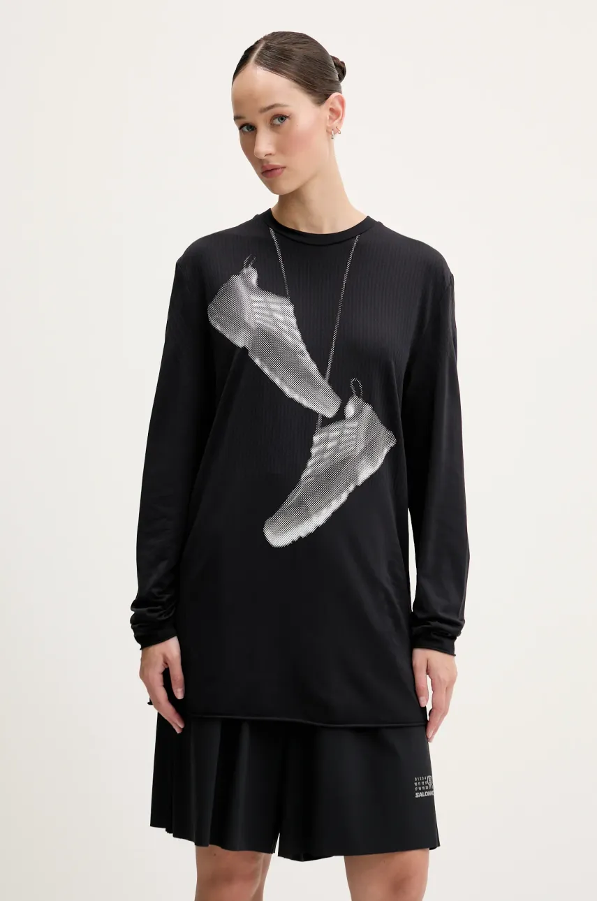 Levně Tričko s dlouhým rukávem MM6 Maison Margiela černá barva, S52GC0346.M20101