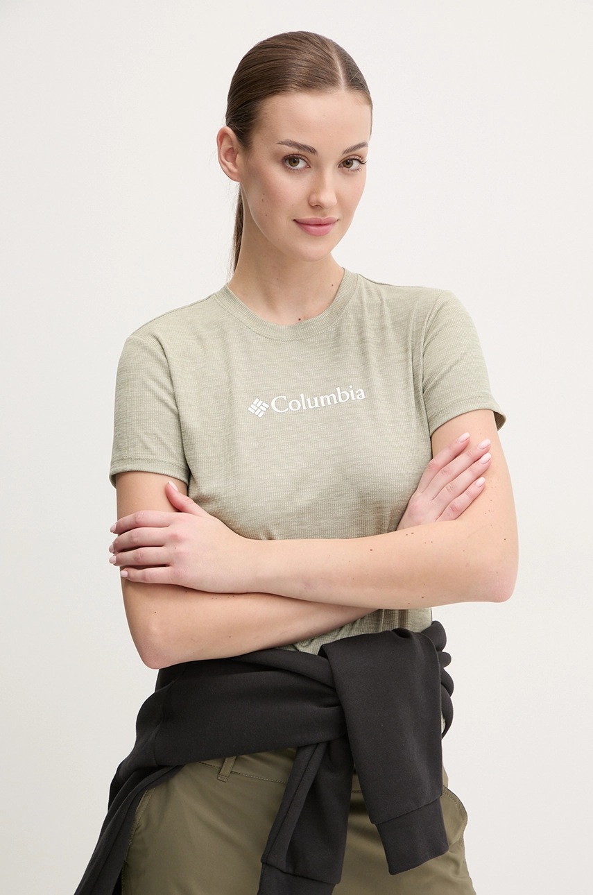 Αθλητικό μπλουζάκι Columbia Columbia Move χρώμα: πράσινο, 2103691 φωτογραφία