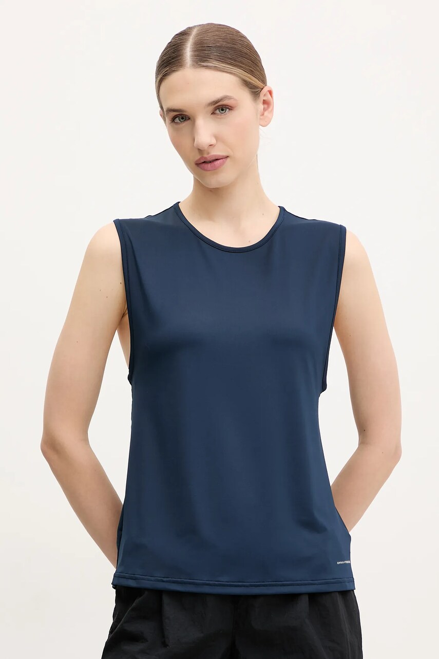 Columbia top sport Chill River Tank femei, culoarea albastru marin, 2118181