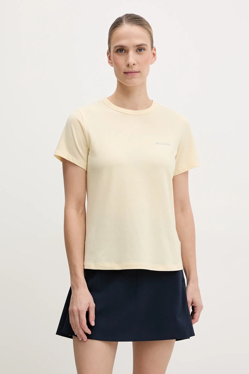 Columbia tricou sport Sun Trek culoarea galben, 2119711