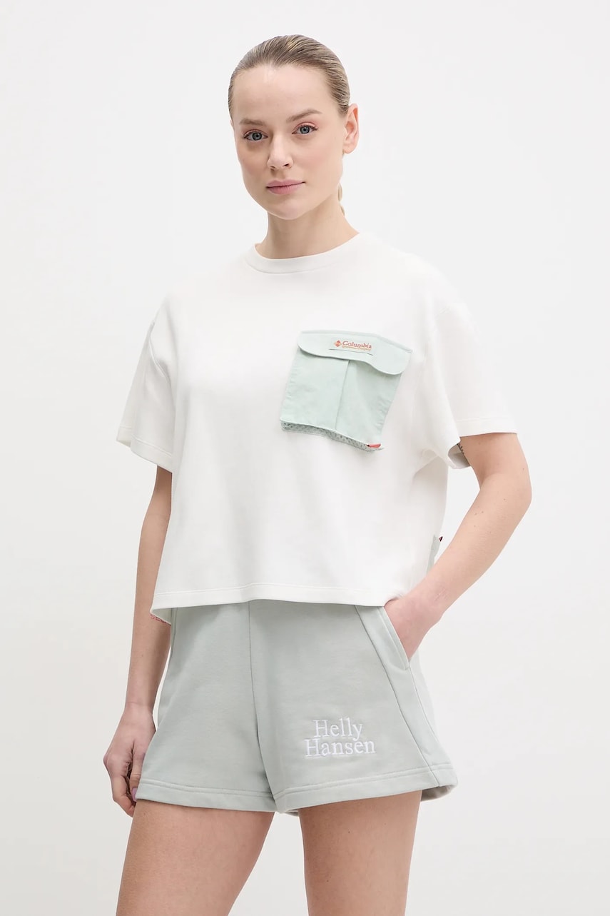 Columbia tricou Cove Beach femei, culoarea alb, 2121801 Columbia tricou Cove Beach femei, culoarea alb, 2121801