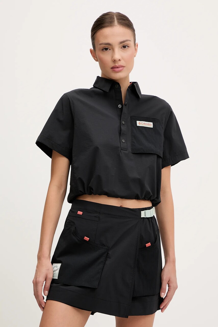 Columbia bluza Cove Beach femei, culoarea negru, neted, 2119381