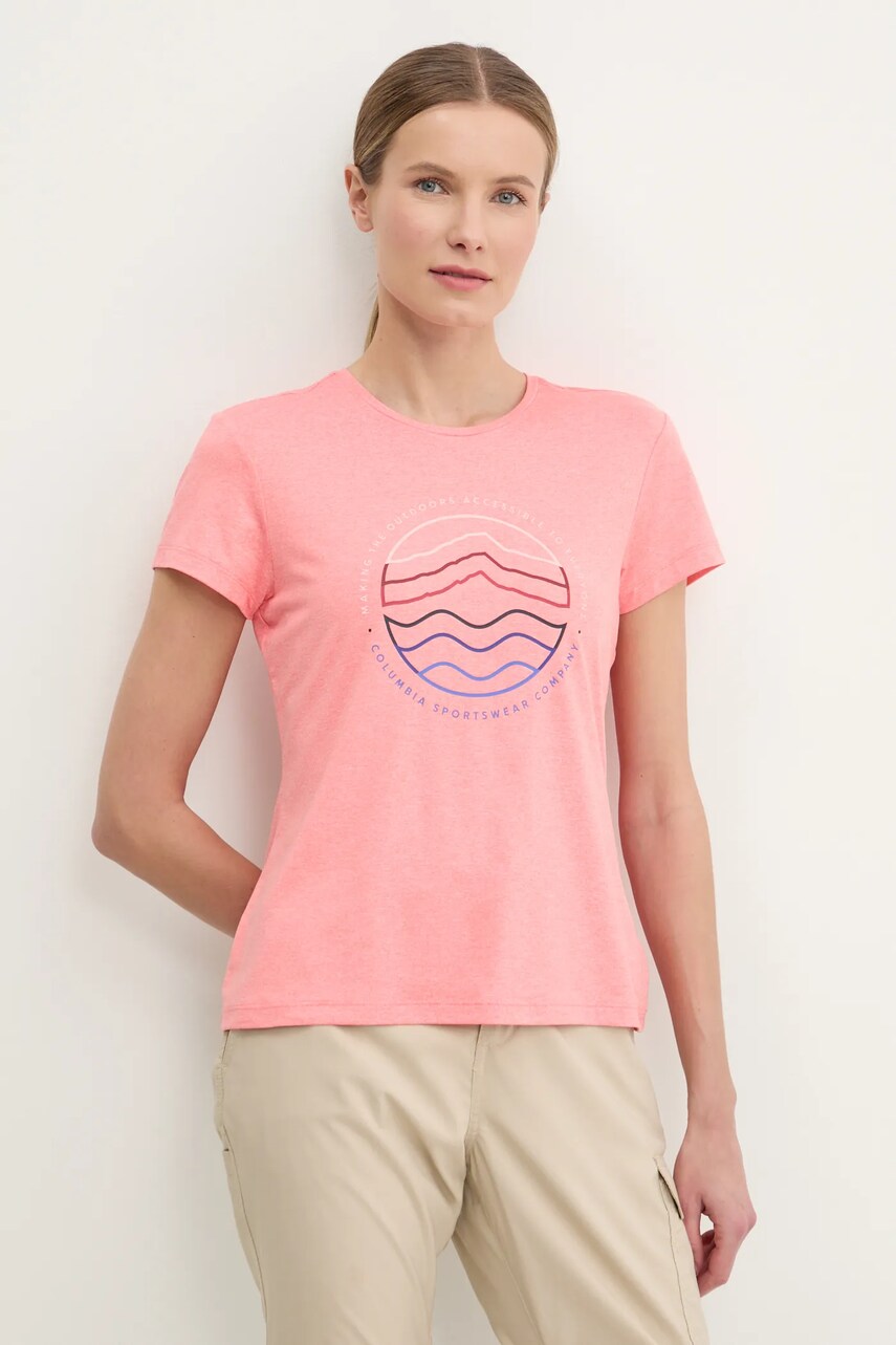 Columbia tricou sport Sloan Ridge culoarea portocaliu, 2077451